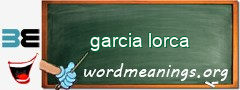WordMeaning blackboard for garcia lorca